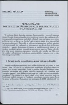 Przejmowanie portu szczecińskiego przez polskie władze w latach 1945-1947