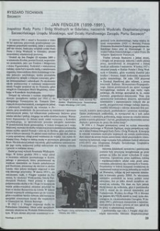 Jan Fengler (1899-1991), Inspektor Rady Portu i Dróg Wodnych w Gdańsku, naczelnik Wydziału Eksploatacyjnego Szczecińskiego Urzędu Morskiego, szef Działu Handlowego Zarządu Portu Szczecin