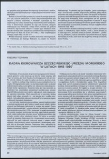 Kadra kierownicza Szczecińskiego Urzędu Morskiego w latach 1945-1950