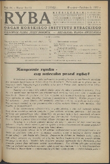 Ryba : miesięcznik poświęcony sprawom rybactwa morskiego, potrzebom przemysłu i handlu rybnego oraz propagandzie spożycia ryb. 1932, R. 4, nr 9-10