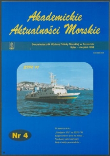 Akademickie Aktualności Morskie : Dwumiesięcznik Wyższej Szkoły Morskiej w Szczecinie. 1998, nr 4 lipiec - sierpień