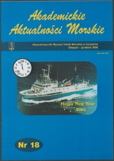 Akademickie Aktualności Morskie : Dwumiesięcznik Wyższej Szkoły Morskiej w Szczecinie. 2000, nr 18 listopad - grudzień