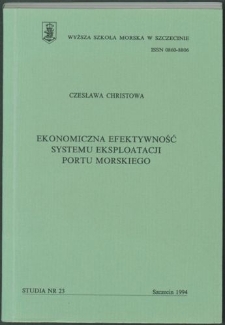 Ekonomiczna efektywność systemu eksploatacji portu morskiego